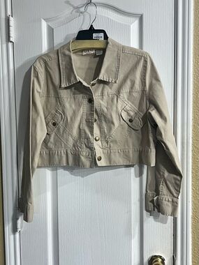 MKM Designs Cropped Beige Jean Jacket